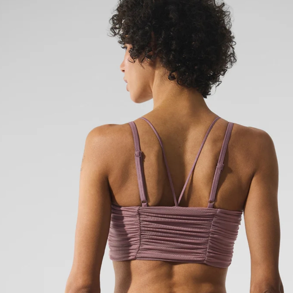 Alo Yoga Airlift Mesh Cherish Bra Smokey Quartz - Picture 2 of 3